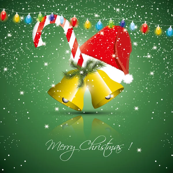 緑のクリスマスのグリーティング カード — ストックベクタ