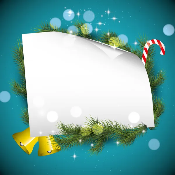 Μπλε Χριστούγεννα ευχετήρια κάρτα με χώρο για κείμενο — Διανυσματικό Αρχείο