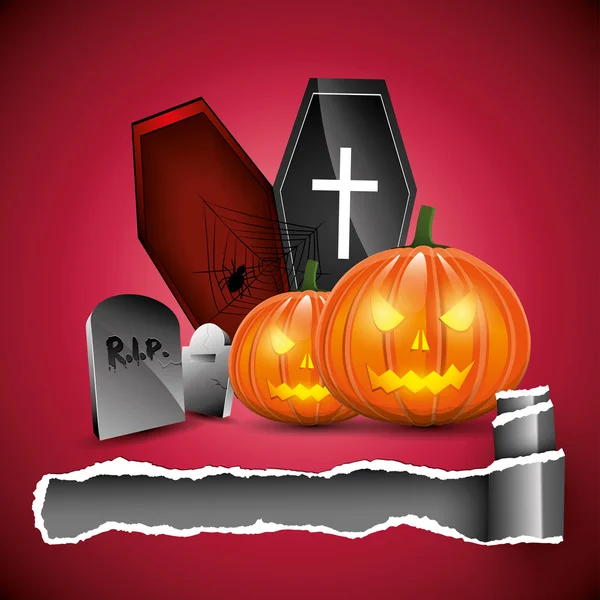 Fond rouge Halloween avec place pour le texte — Image vectorielle
