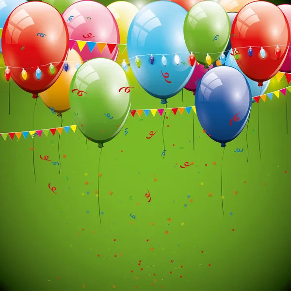 Fondo de cumpleaños verde — Vector de stock