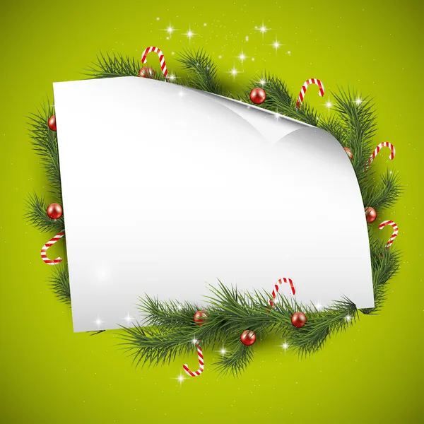 Πράσινο φόντο Χριστούγεννα με θέση για κείμενο — Διανυσματικό Αρχείο