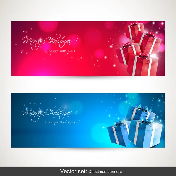 Bannières de Noël - ensemble vectoriel — Image vectorielle