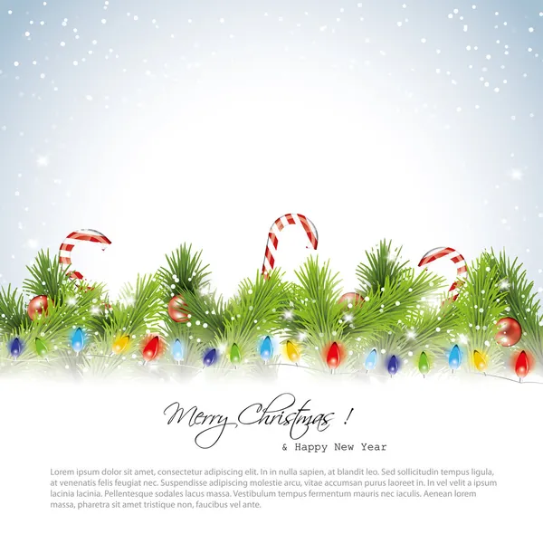 Christmas snowy background with place for text — Stock Vector