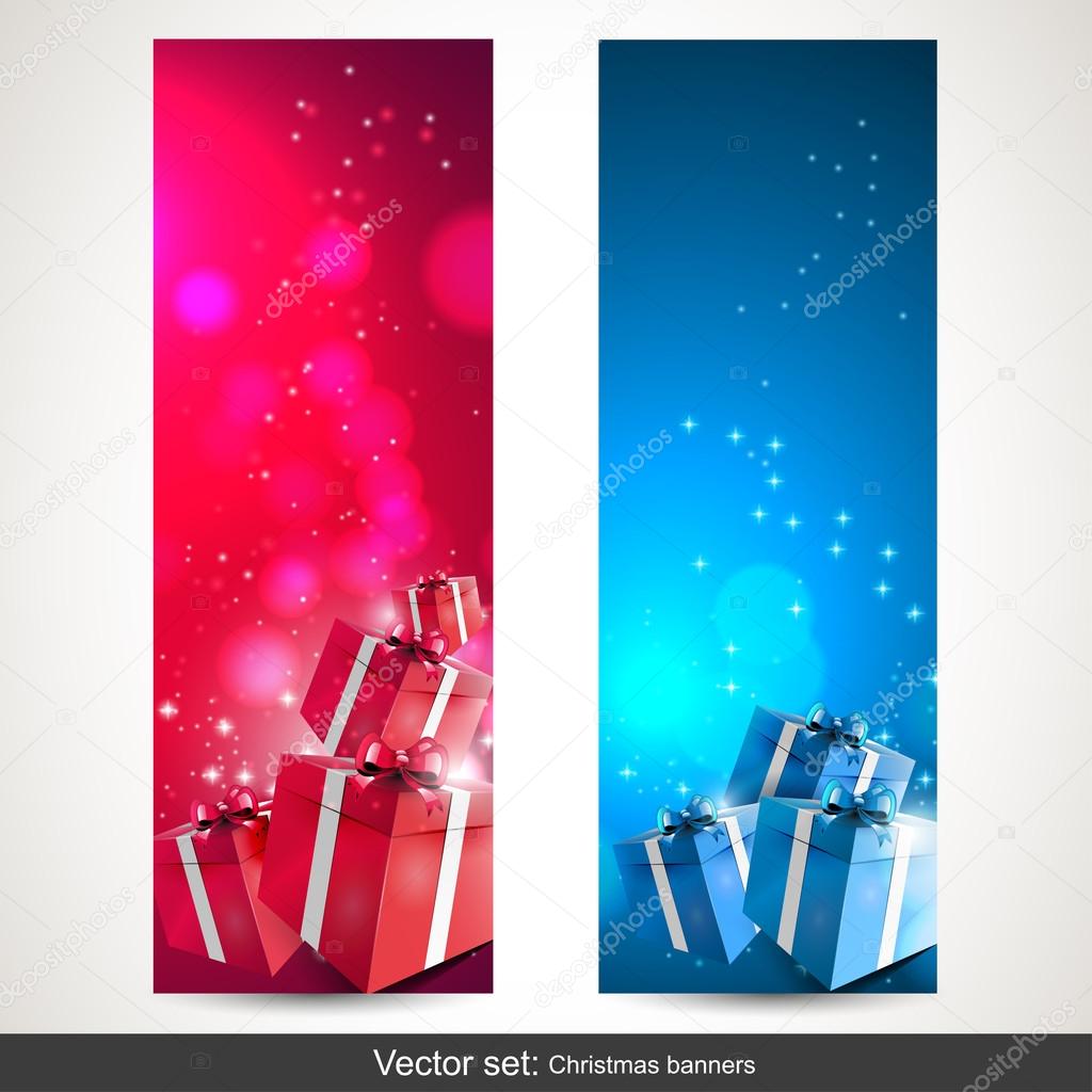Christmas vertical banners - vector set