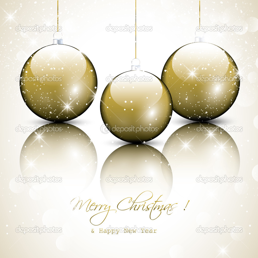 Gold christmas baubles