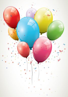 parlak doğum günü balonları