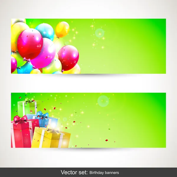 Birthday banners - vector set — Stock Vector