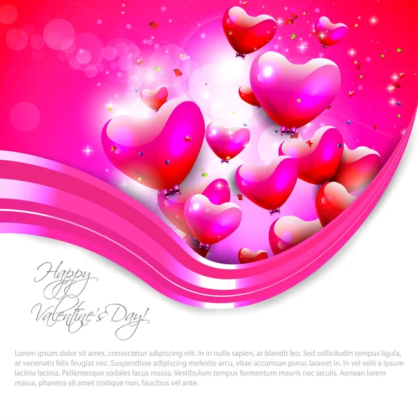 Background with flying hearts — Stock Vector