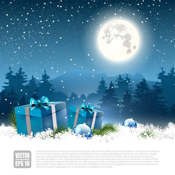 Christmas night - greeting card — Stock Vector