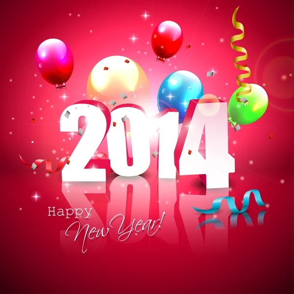 Boldog új évet 2014-ben — Stock Vector
