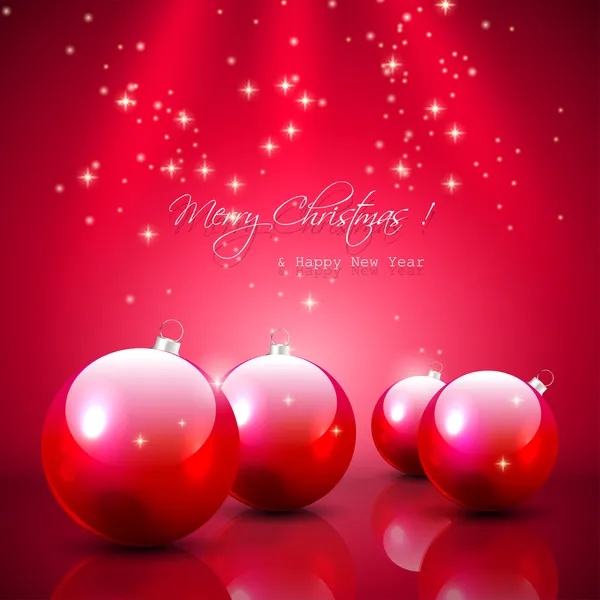 Fond de Noël rouge avec des boules — Image vectorielle