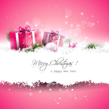 pembe Noel tebrik kartı