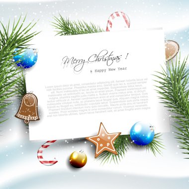 Christmas greeting card with copyspace clipart