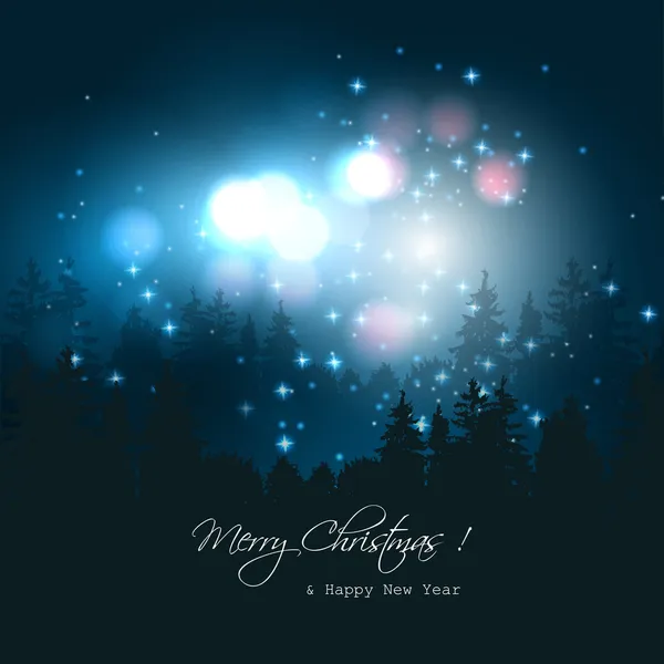 Kerstmis blauw bokeh achtergrond — Stockvector