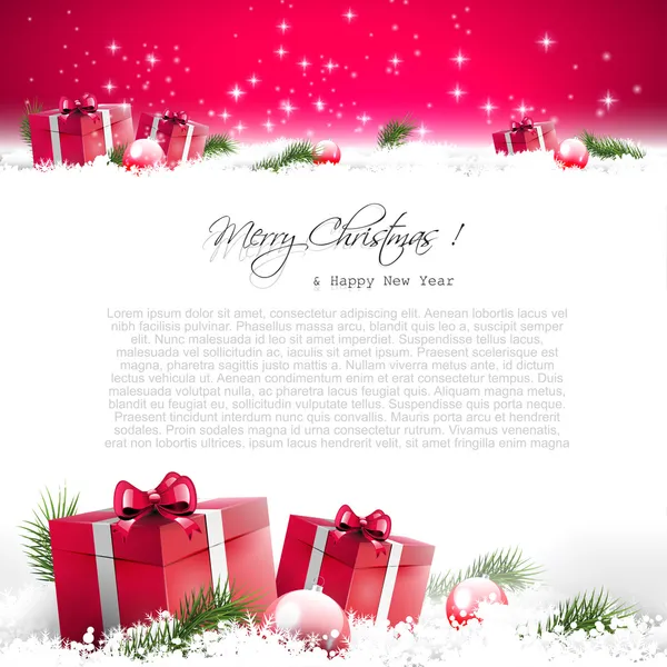 Red Christmas greeting card — Stock Vector