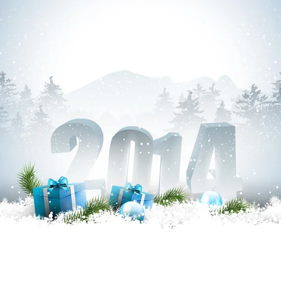 Nuevo año 2014 — Vector de stock