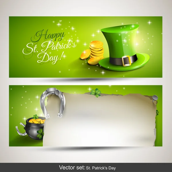St. Patricks dag banners — Stockvector