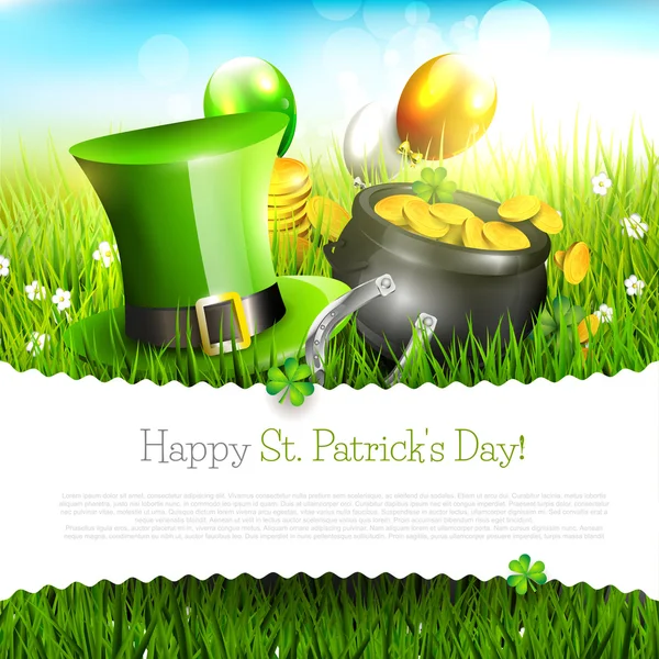 St. Patricks dag gratulationskort — Stock vektor