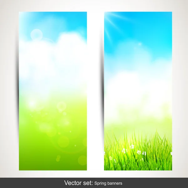 Banners de primavera — Vetor de Stock