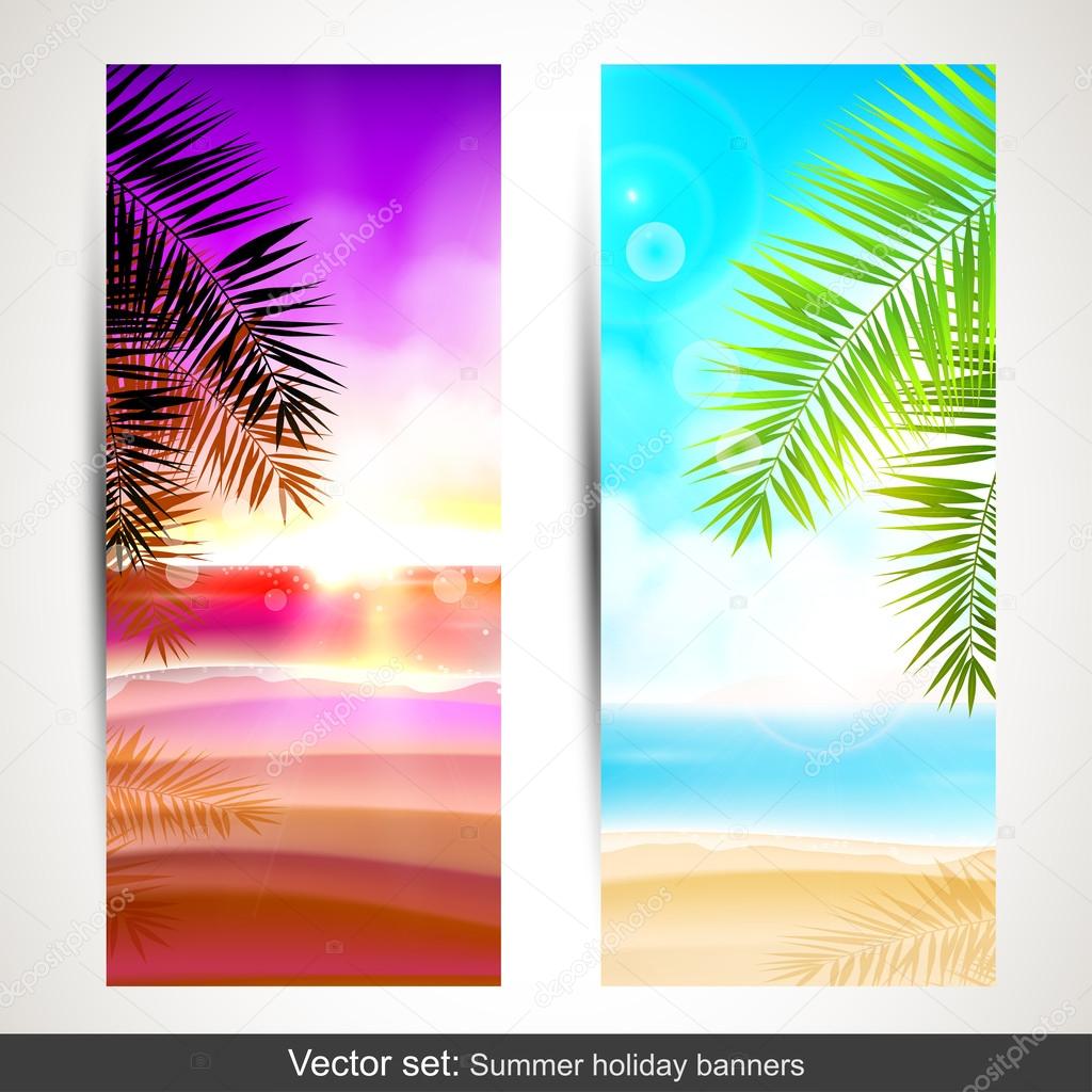 Summer holidays banners