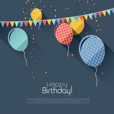 düz stil birthday arka plan