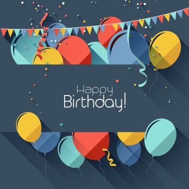 düz stil birthday arka plan