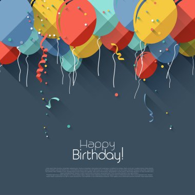 Flat birthday background clipart