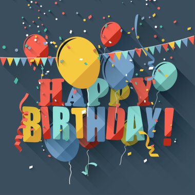 düz doğum günü tebrik kartı