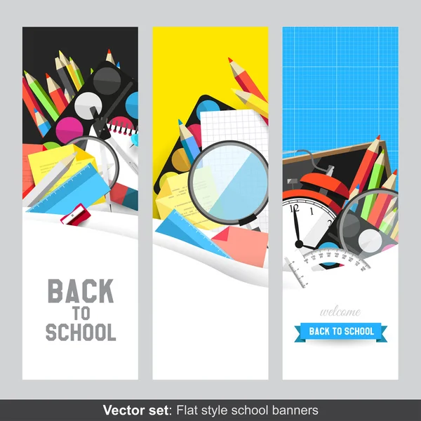 Bandiere scolastiche — Vettoriale Stock
