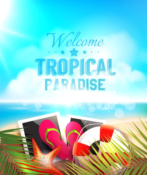 Summer Paradise design vetorial — Vetor de Stock