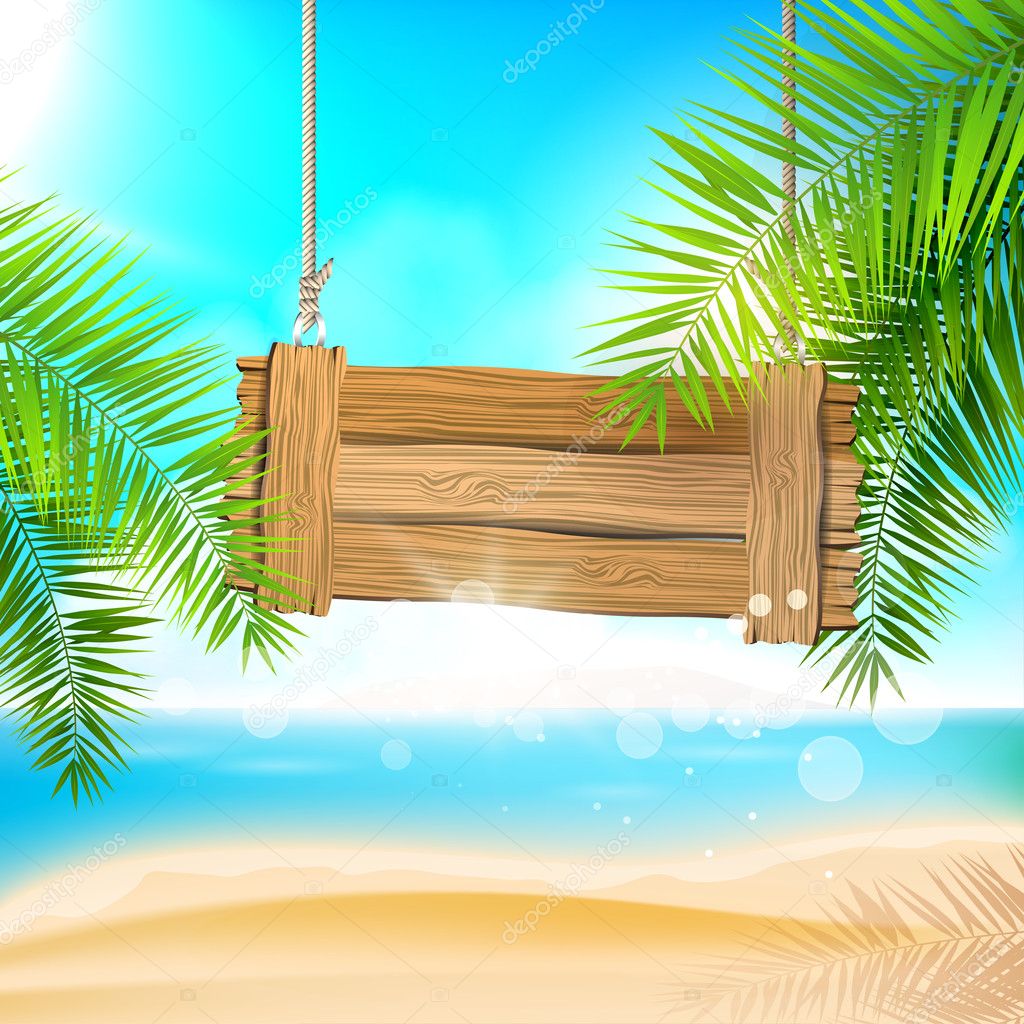 Summer beach background Stock Vector Image by ©kaktus2536 #49321521