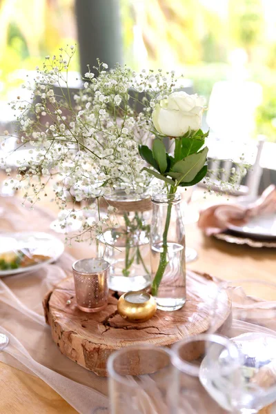 Bohemian Natural Soft Pink Green Table Setting — Stock fotografie