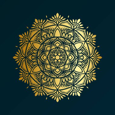 Altın mandala radyal süslemesi