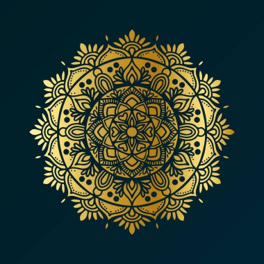 mandala süsü altın stil illüstrasyon