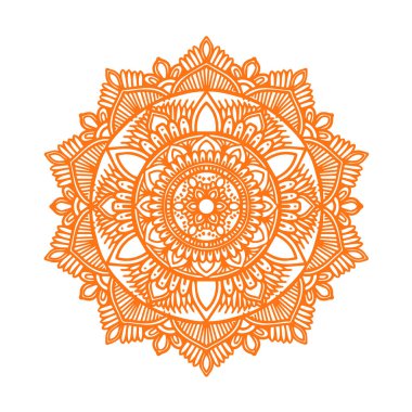 Radyal süslemeli sarı mandala çizimi