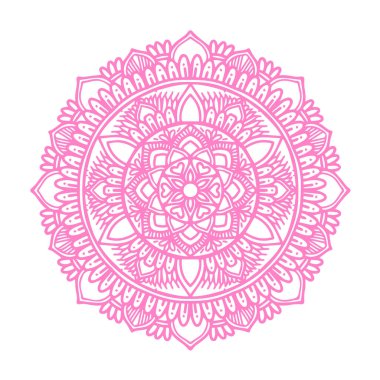 radyal süslemeli yumuşak mor mandala çizimi