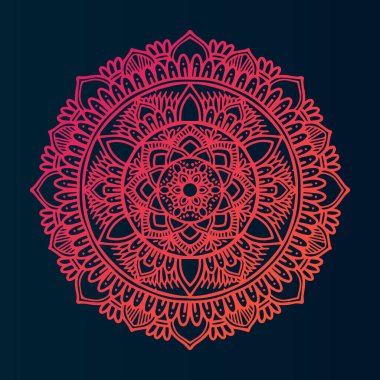 Çiçek konsepti mandala vektör sanat tasarımı illüstrasyonu