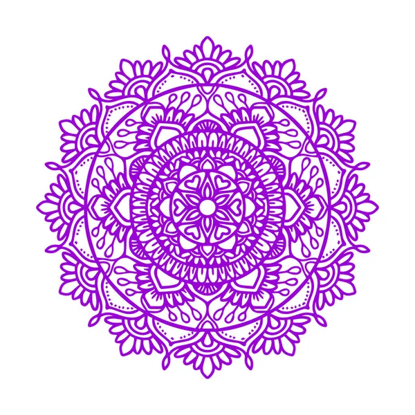 Gambar Seni Vektor Desain Tato Mandala Ungu - Stok Vektor