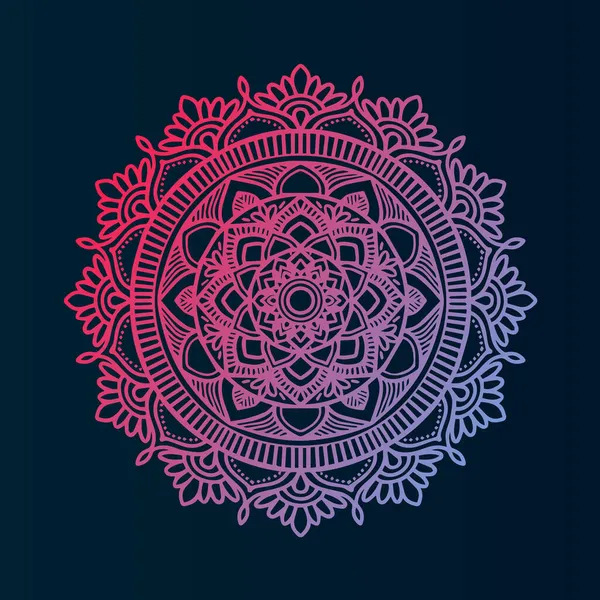 Color Gradient Design Mandala Vector Art Illustration — Stock Vector