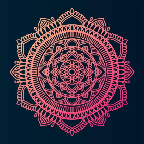 Seni Templat Mandala Dengan Desain Warna Gradien - Stok Vektor