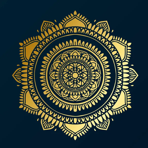 Dourado Luxo Mandala Design Ilustração — Vetor de Stock