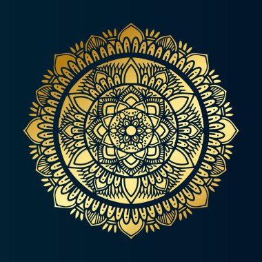 Altın mandala vektör şablonu çiçek kavramlı mandala çizimi