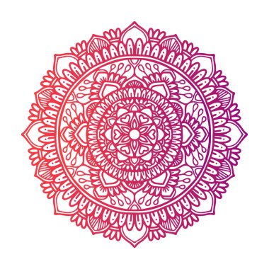 Vektör mandala çizgisi sanat şablonu gradyan çizimi