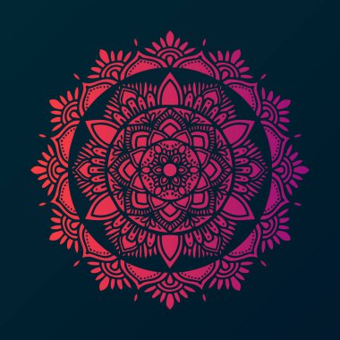 Çiçek kavramlı mandala tasarım vektör çizimi