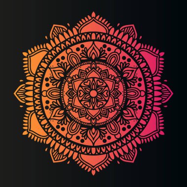 Mandala illüstrasyonunun vektör şablonu