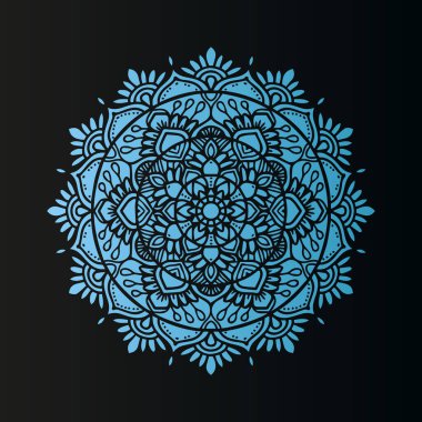 mavi renkli mandala konsept vektör tasarımı çizimi