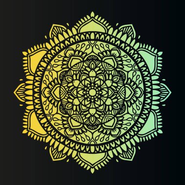 sarı gradyan mandala vektör tasarımı