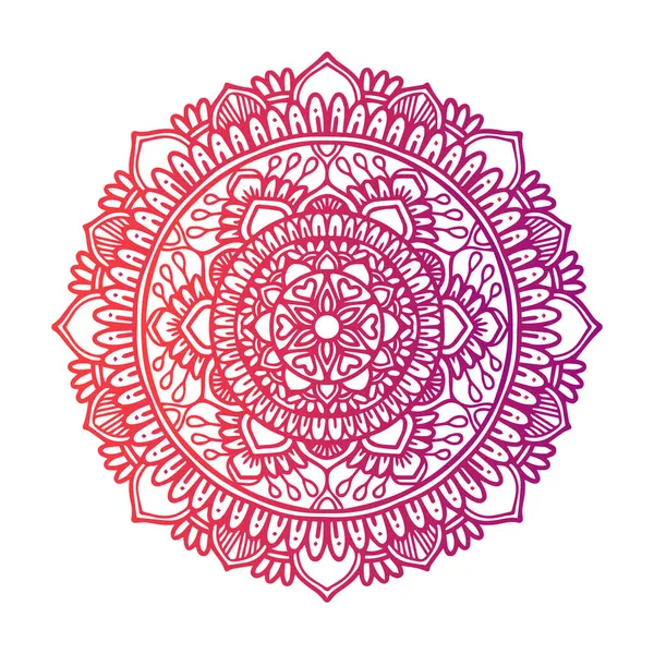 Vector Mandala Line Art Template Gradient Illustration — Stock Vector