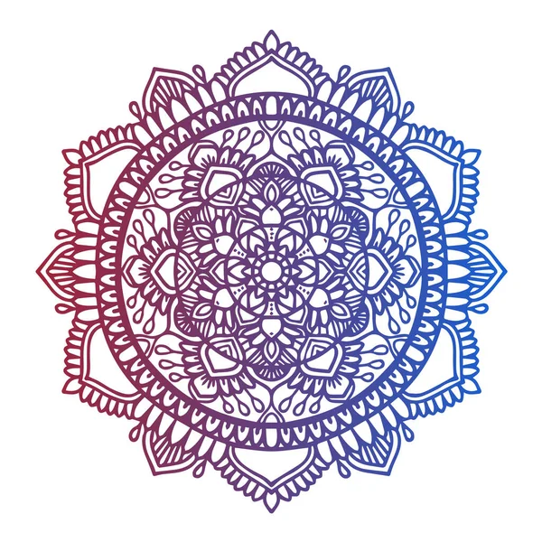 Mandala Vector Línea Arte Diseño Ilustración Con Flores Redondeadas — Archivo Imágenes Vectoriales