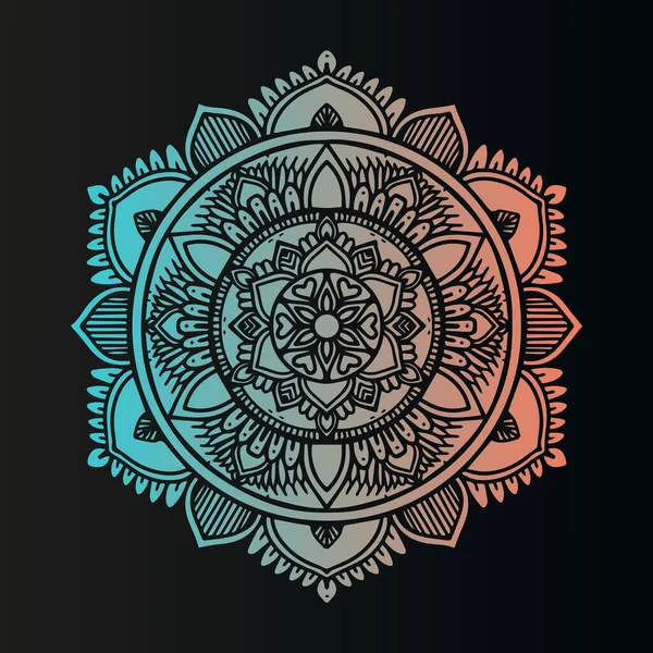 Vecteur Art Mandala Design Avec Illustration Concept Floral — Image vectorielle